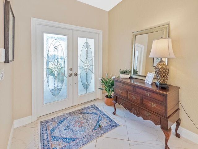 entrance foyer with french doors