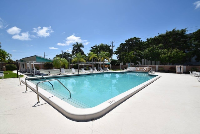 view of pool with a patio area