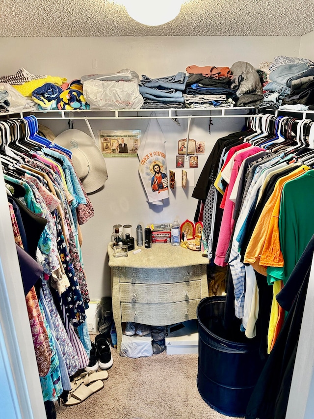 spacious closet featuring carpet