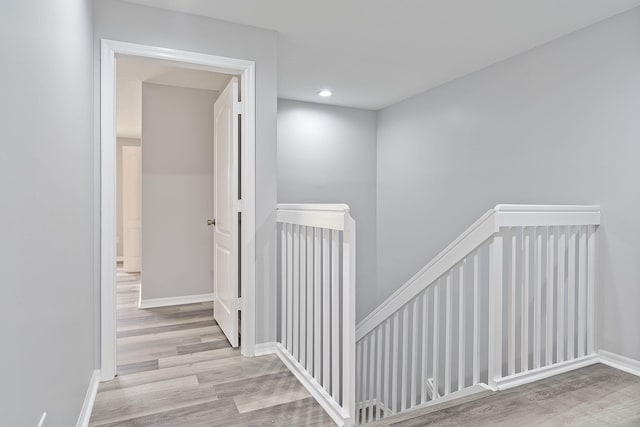 hall featuring light hardwood / wood-style flooring