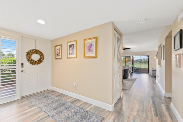 foyer featuring hardwood / wood-style flooring