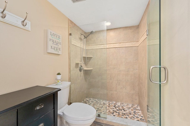 3500 Twin Lakes Ter Unit 106, Fort Pierce, FL 34951 - full bath featuring a stall shower, visible vents, and toilet