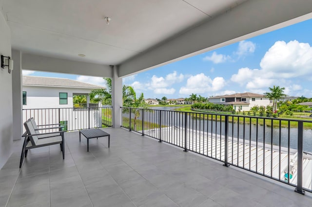 balcony with a water view