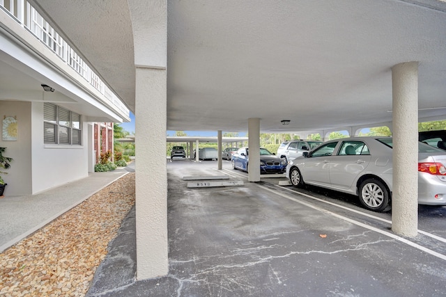 garage with a carport