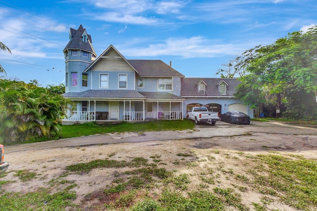 view of front of property with covered porch