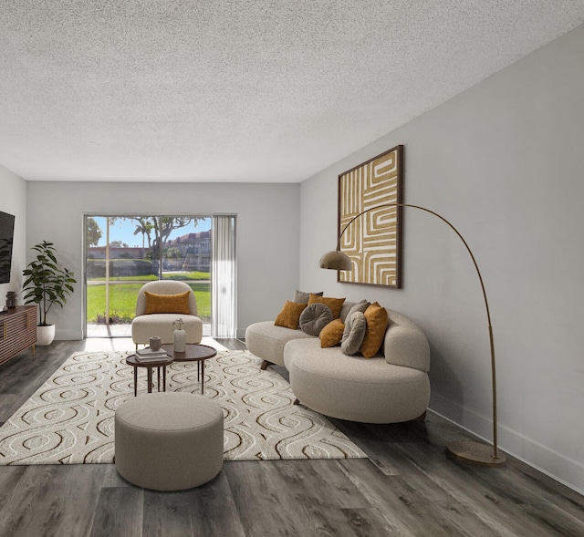 bedroom with dark hardwood / wood-style flooring