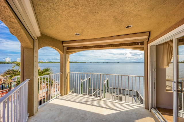 balcony with a water view