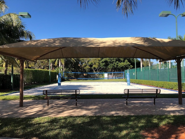 view of home's community with volleyball court