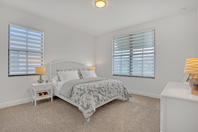 bedroom with carpet floors and multiple windows