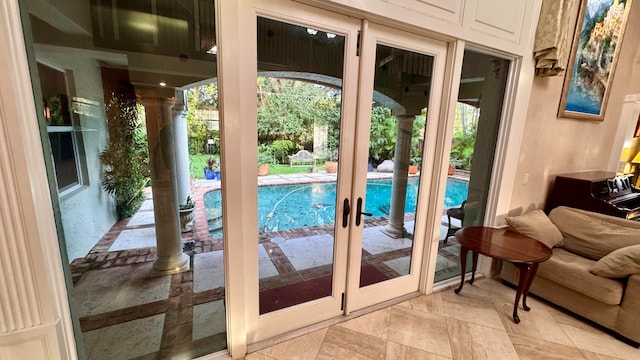 entryway with french doors