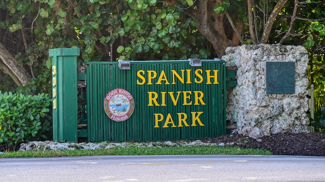 view of community sign