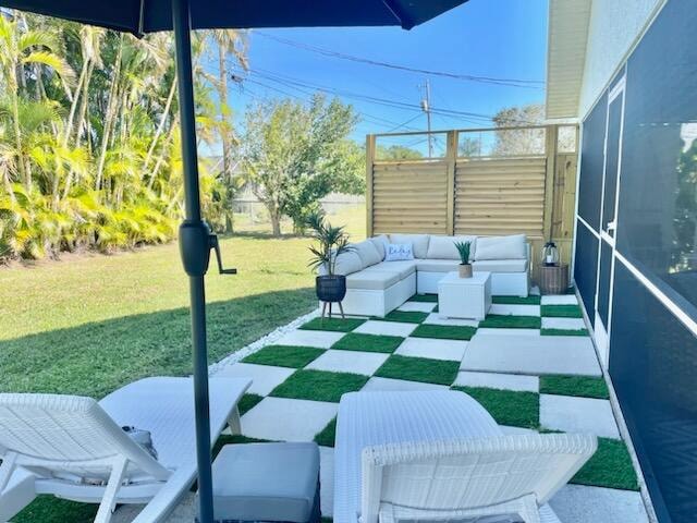 view of patio / terrace featuring an outdoor hangout area