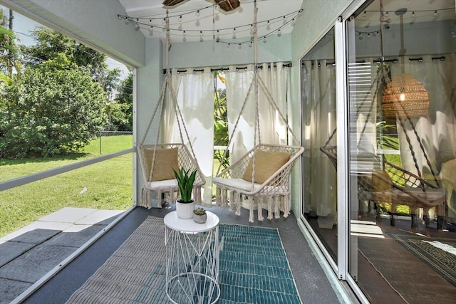 view of unfurnished sunroom