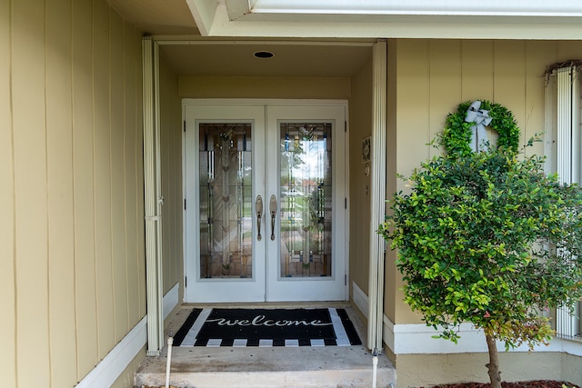 entrance to property with french doors