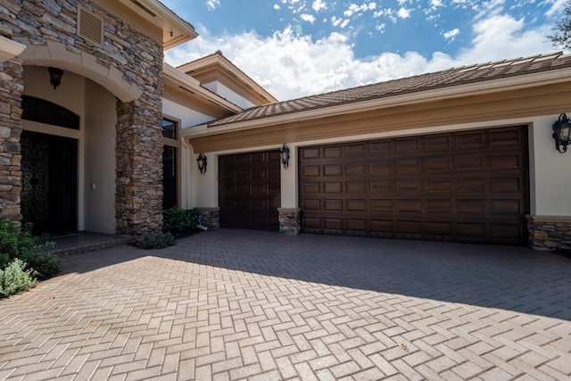 view of garage