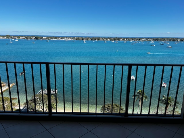 balcony with a water view