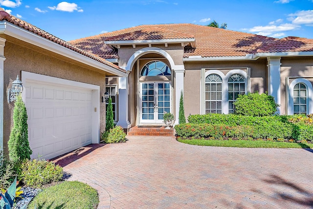 entrance to property with a garage