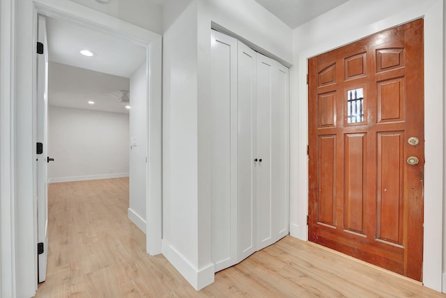 entryway featuring light hardwood / wood-style floors