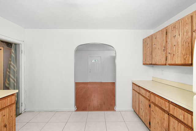 kitchen featuring light wood-type flooring