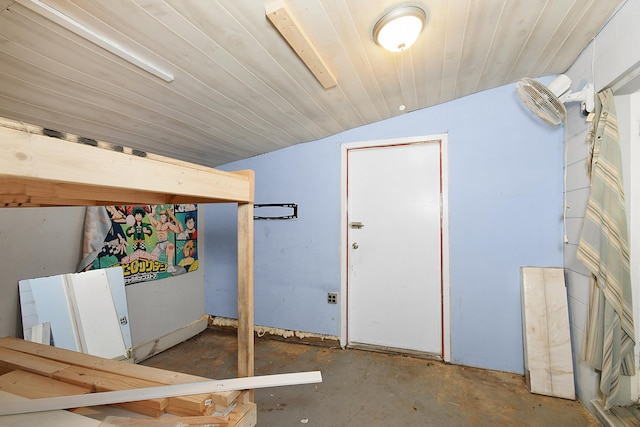 interior space featuring wood ceiling