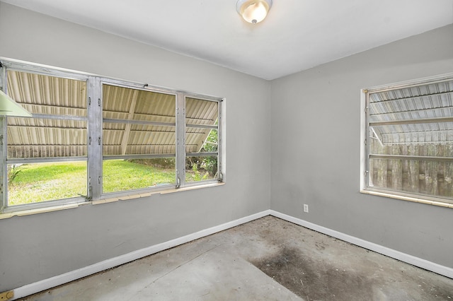 empty room with concrete floors