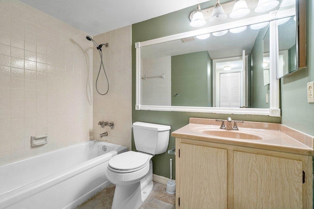333 Knotty Pine Cir Unit C-2, Greenacres, FL 33463 - full bathroom with shower / bath combination, toilet, vanity, baseboards, and tile patterned flooring