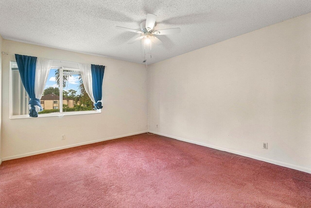 333 Knotty Pine Cir Unit C-2, Greenacres, FL 33463 - empty room featuring carpet floors, a ceiling fan, baseboards, and a textured ceiling