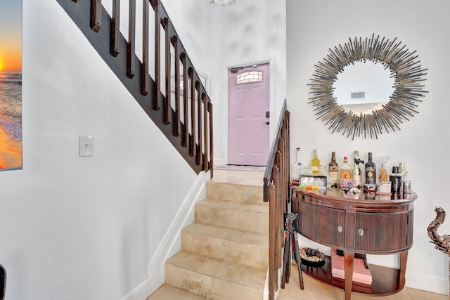 view of tiled foyer