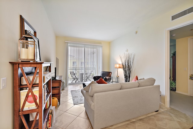 view of tiled living room