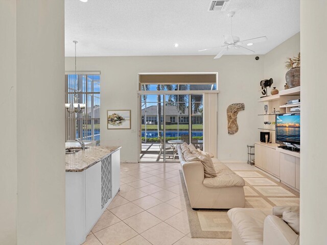 view of tiled living room