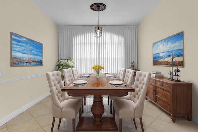 view of tiled dining room