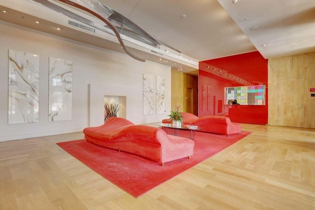 living room featuring hardwood / wood-style flooring