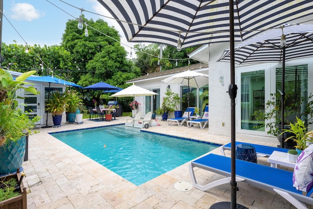 view of pool featuring a patio area