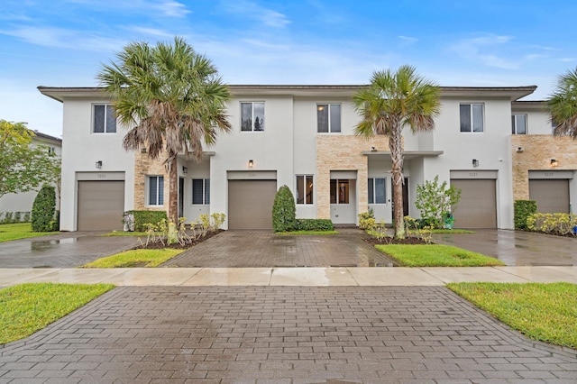 view of property with a garage