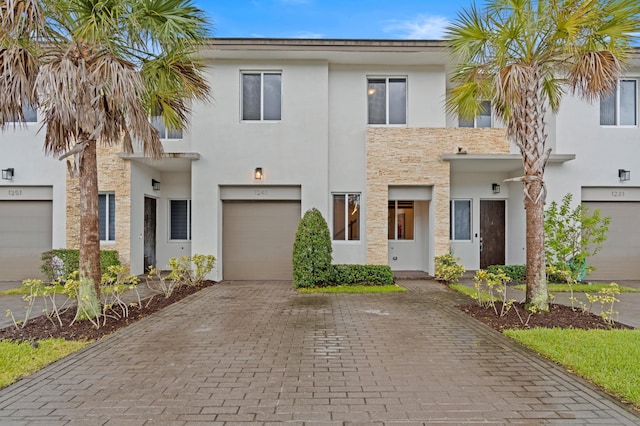 view of front of house with a garage