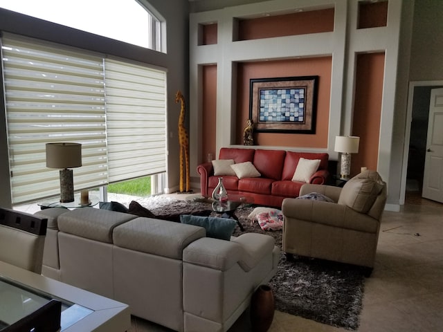 living room featuring plenty of natural light