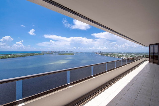 balcony with a water view