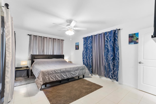 bedroom featuring ceiling fan