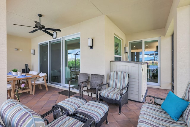 view of patio with ceiling fan