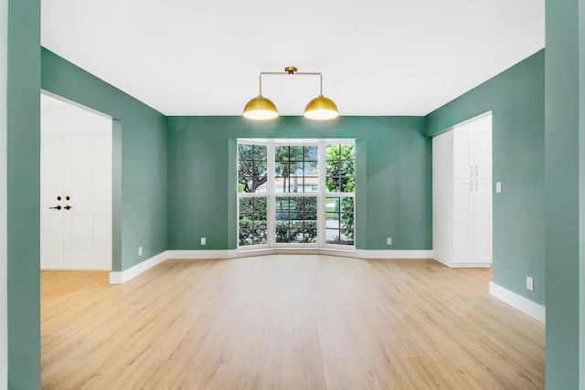 empty room featuring light hardwood / wood-style flooring