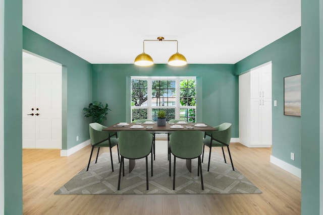 dining room featuring light hardwood / wood-style floors