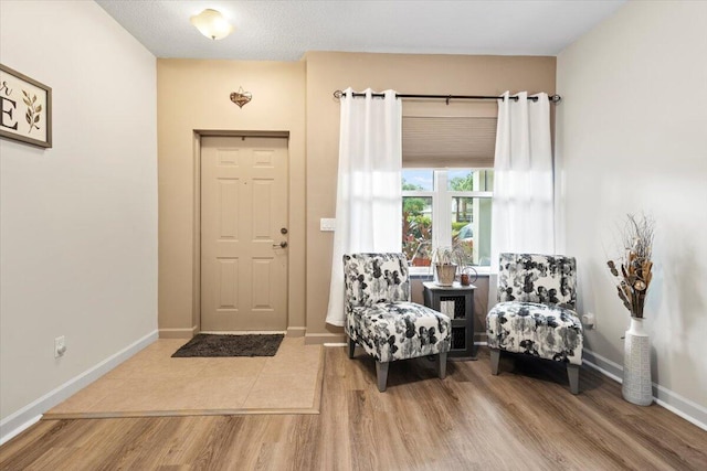 entryway with hardwood / wood-style floors