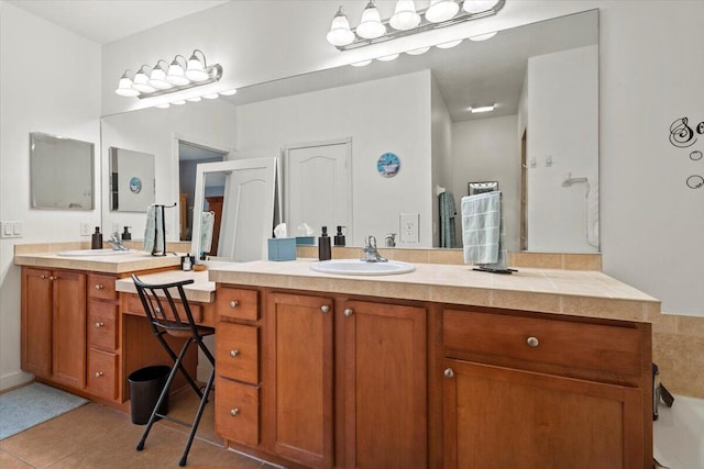 bathroom featuring vanity and tile patterned floors