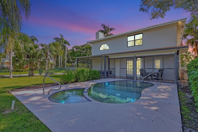 view of pool featuring a water view