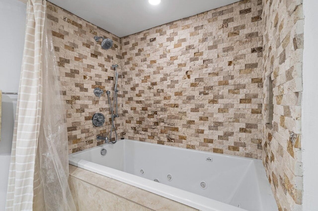 bathroom featuring shower / bath combination with curtain