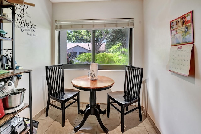 view of tiled dining area