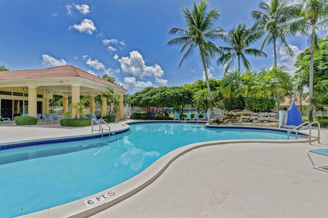 view of pool with a patio