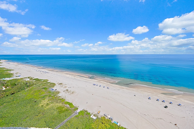 property view of water with a beach view