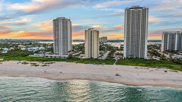 property's view of city with a beach view and a water view