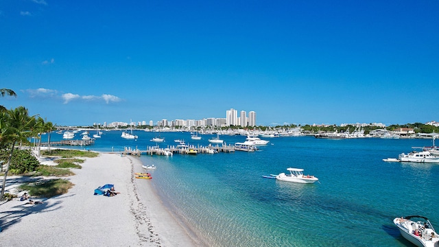 water view featuring a view of the beach